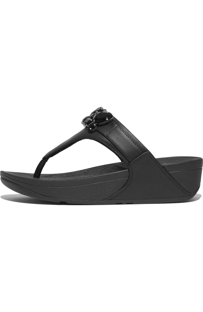 FitFlop Lulu Jewel Deluxe Leather Wedge Sandal, Alternate, color,