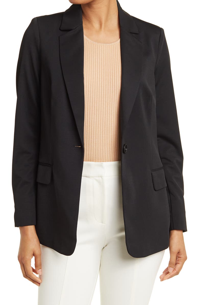 Adrianna Papell Twill One Button Blazer, Main, color, 