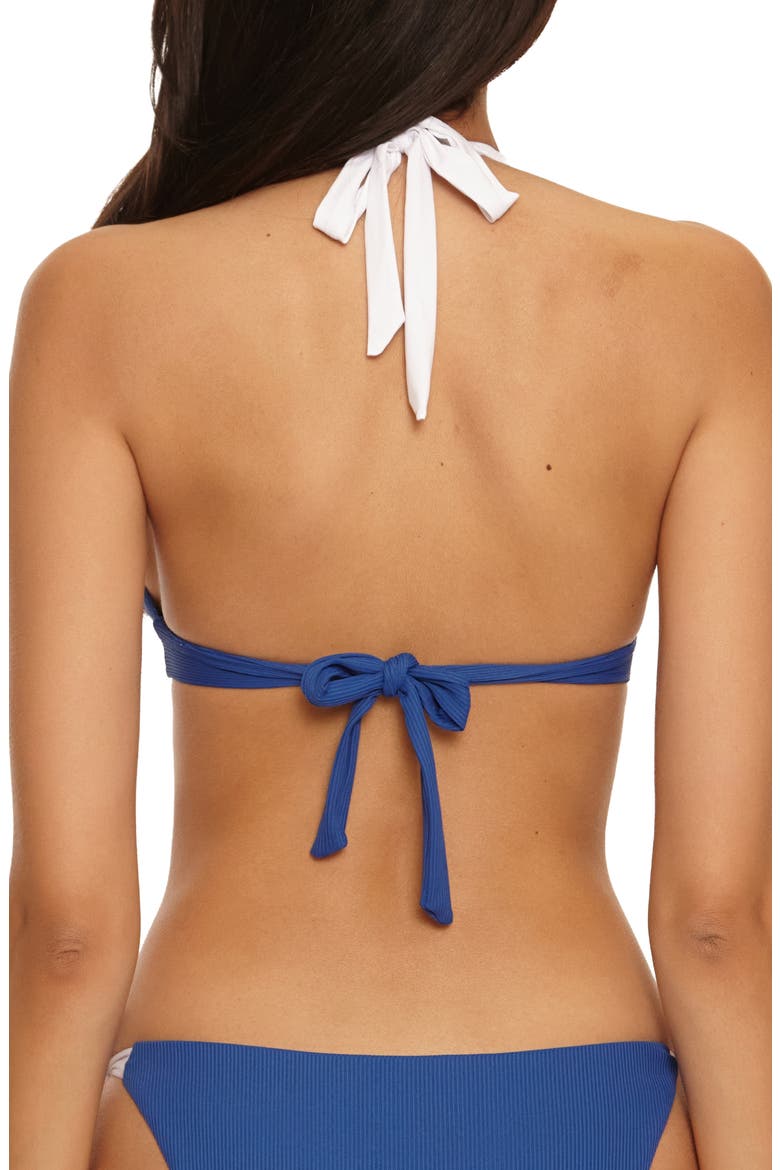 Yacht Club Halter Bikini Top, Alternate, color, NAVY
