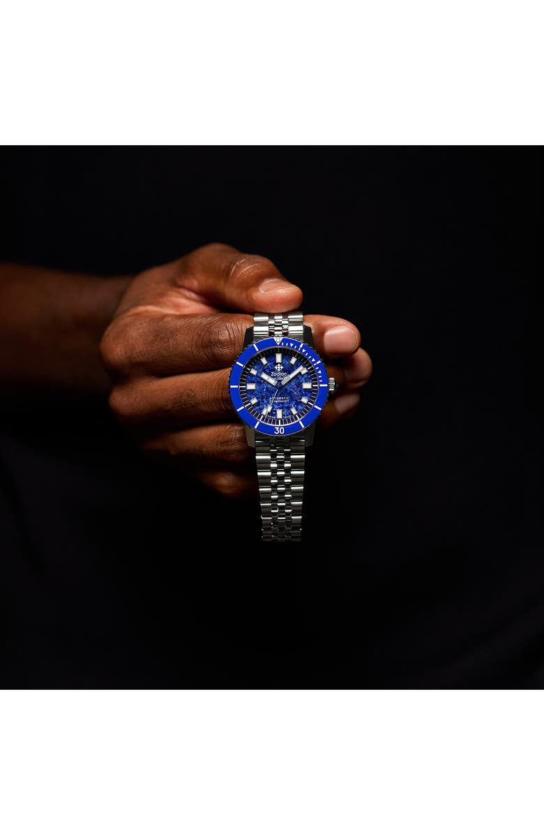 Zodiac Compression Diver Automatic Stainless Steel Watch, 40mm, Alternate, color, 