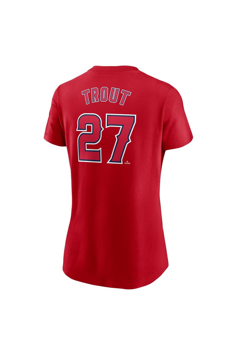 Women's Nike Mike Trout Red Los Angeles Angels Fuse Name & Number T-Shirt, Alternate, color, Red