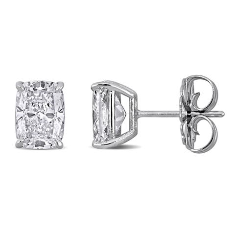 Lab-Grown Diamond Cushion Stud Earrings 14k