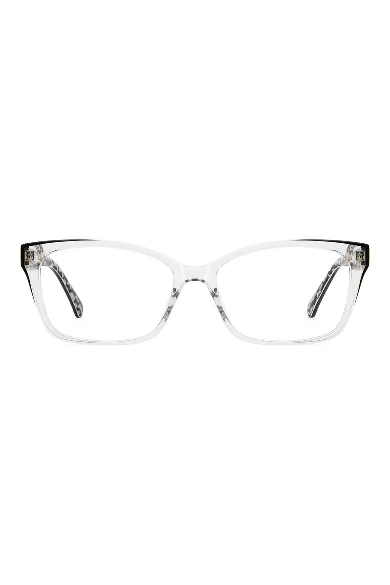 demi 53mm rectangular reading glasses, Main, color, CRYSTAL GREY