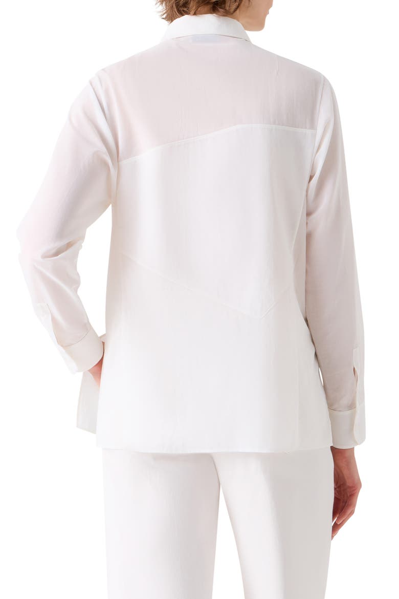 Polygon Cotton Voile Button-Up Shirt, Alternate, color, WHITE