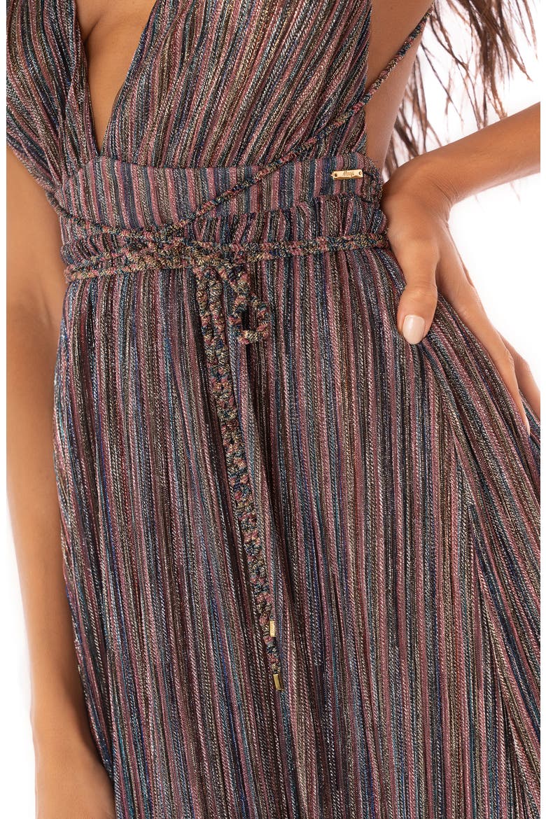 Golden Stripes Moon Bay Cover-Up Maxi Dress, Alternate, color, OPEN BLUE