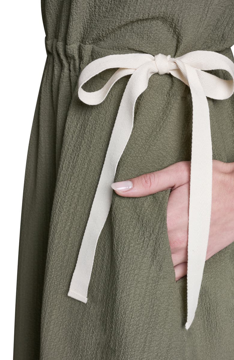 BCBG Tie Crepe Midi Dress, Alternate, color, 