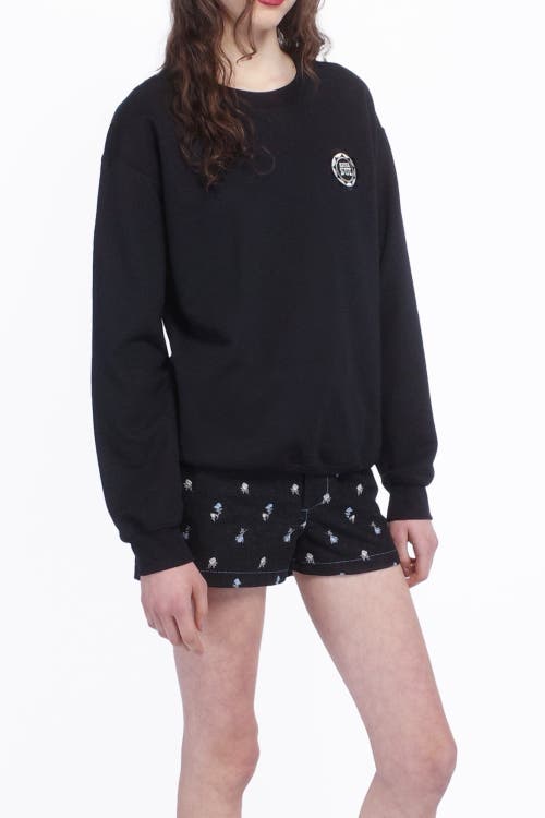 Anna Sui Wings Crew Neck Sweatshirt In Black