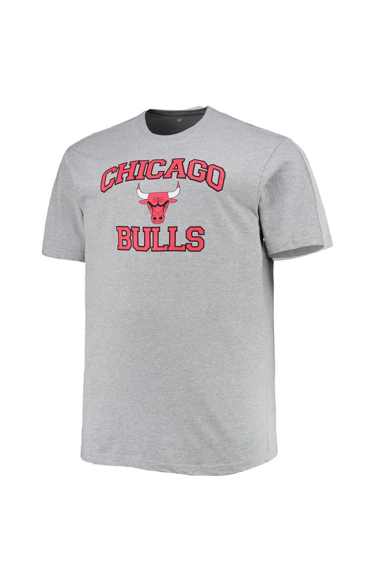 PROFILE Men's Heathered Gray Chicago Bulls Big & Tall Heart & Soul T-Shirt, Alternate, color, Heather Gray