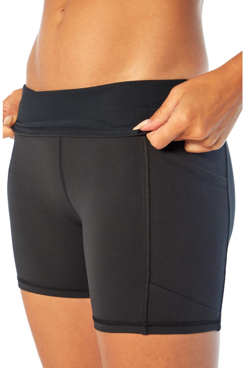Linnette High Waist Control Shorts, Alternate, color, BLACK