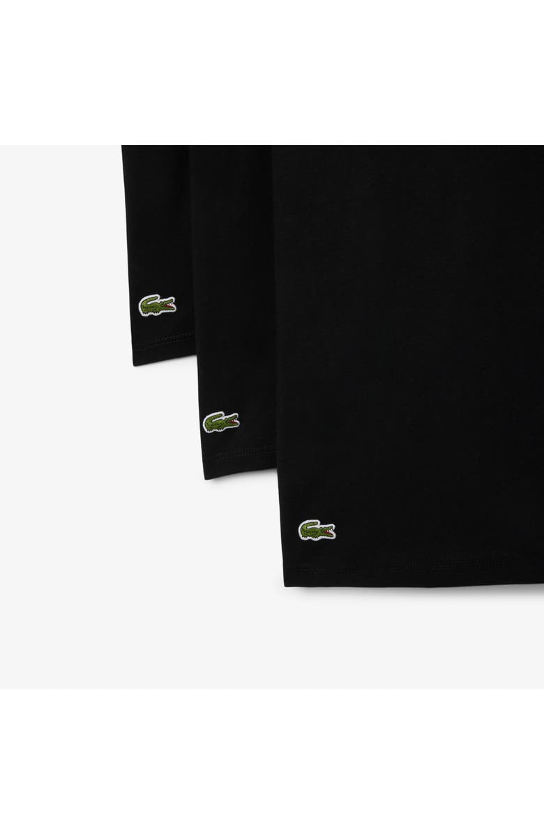 Lacoste 3-Pack Cotton Crewneck T-Shirts, Alternate, color, Black