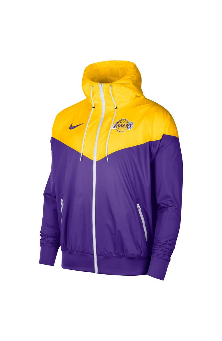 Nike Men's Nike Gold Los Angeles Lakers 75th Anniversary Courtside Windrunner Raglan Hoodie Full-Zip Jacket, Alternate, color, 