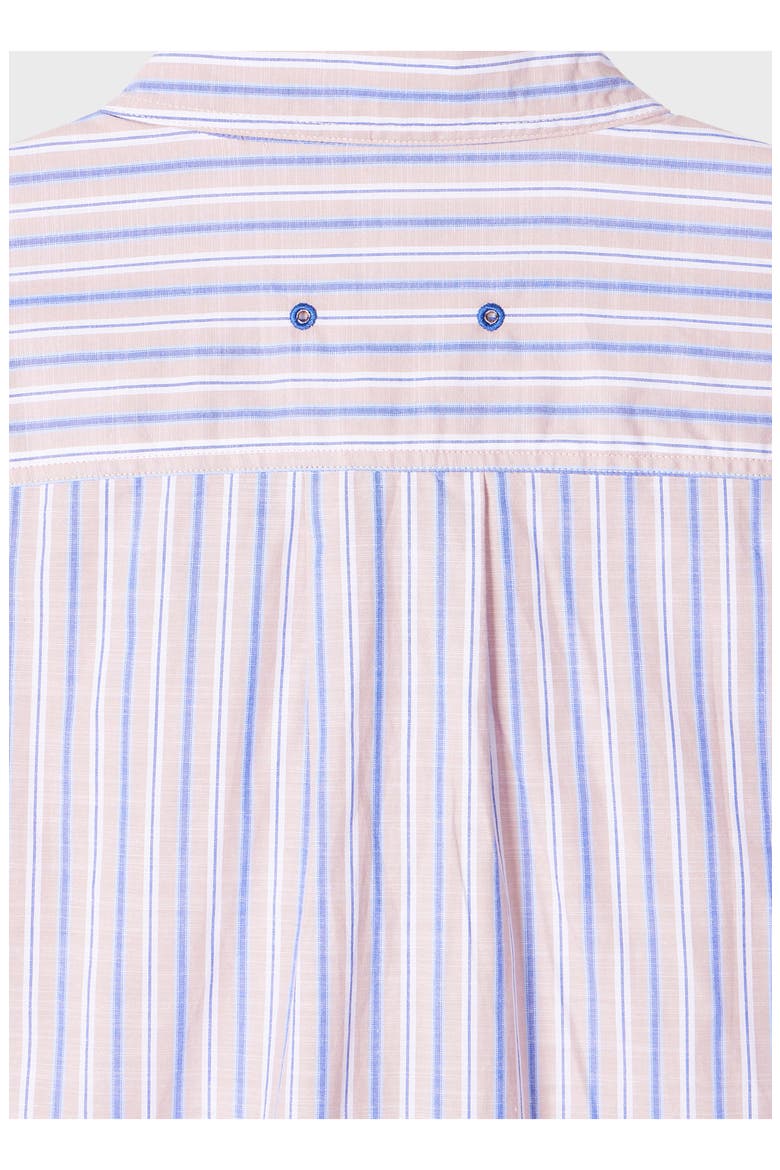 Casual Fit Stripe Cotton Camp Shirt, Alternate, color, MEDIUM BEIGE