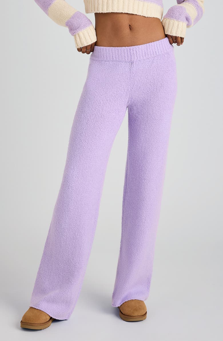 Florence by Mills Mid Rise Wide Leg Knit Pants, Main, color, Millie Lavender
