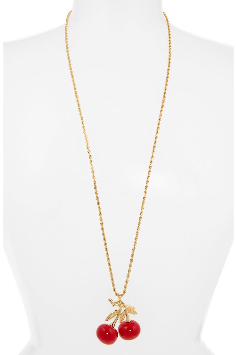 Cherry Pendant Necklace, Alternate, color, GOLD