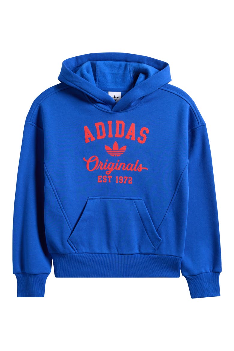 Kids' Varsity Cotton Blend Fleece Hoodie, Main, color, BRIGHT BLUE