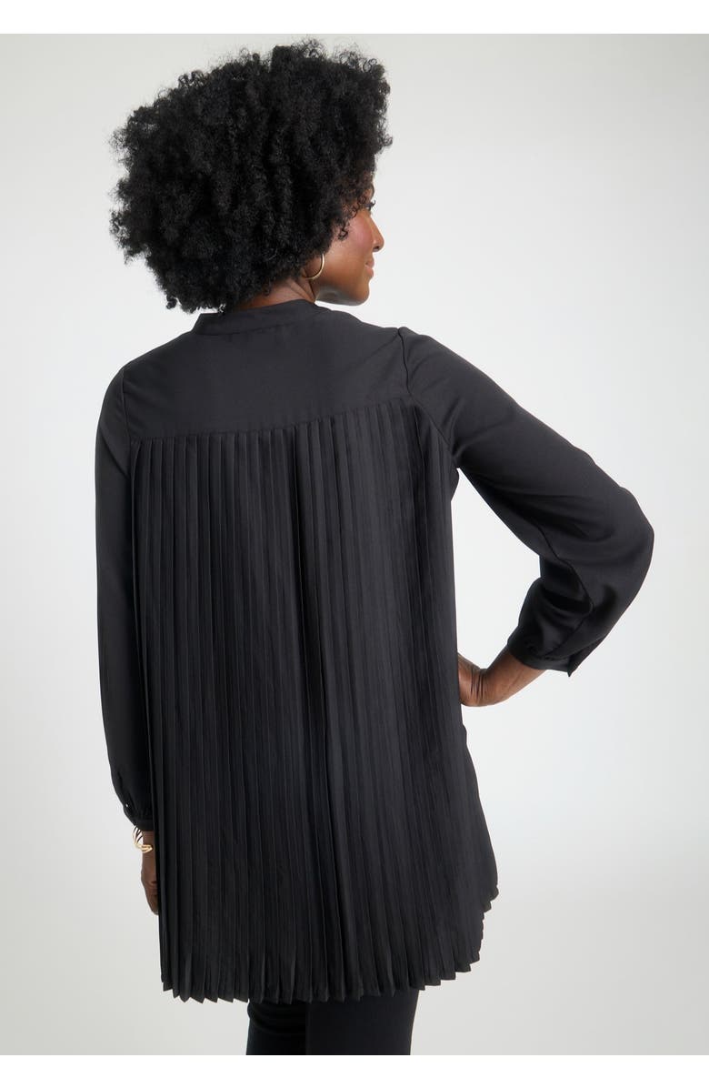 Jessica London Pleated Back Georgette Tunic, Alternate, color, Black