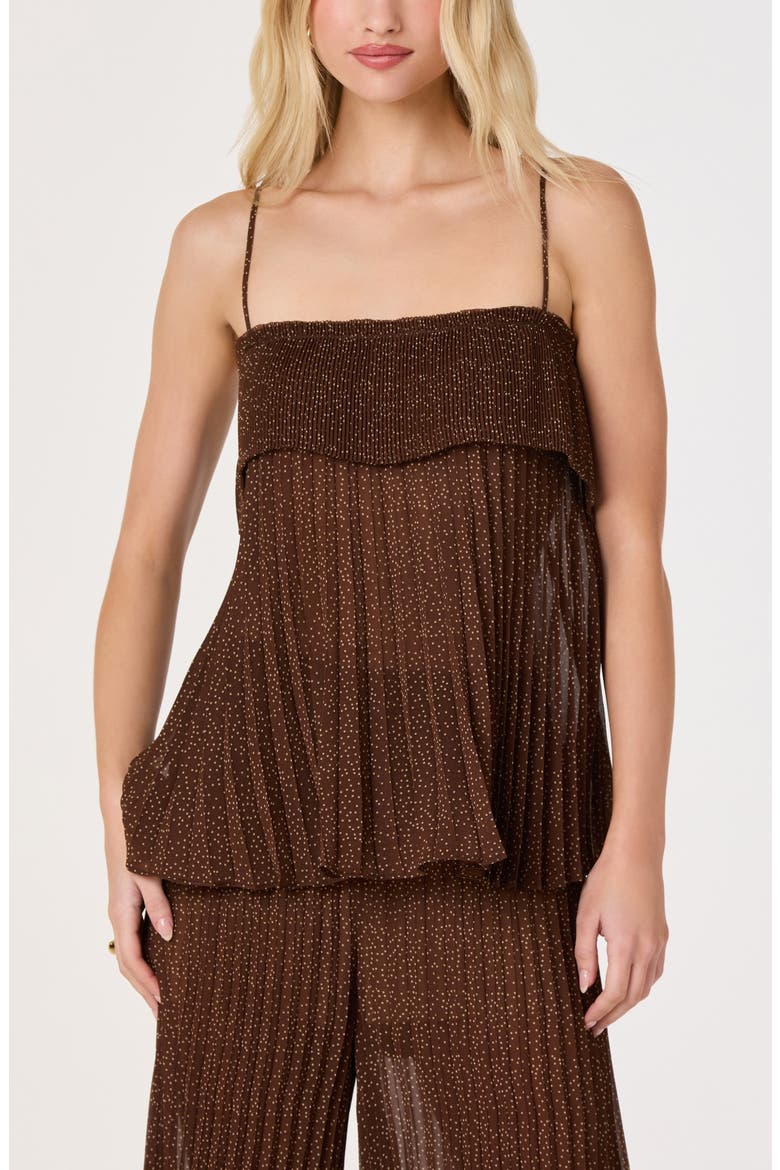 Jantine Pleated Top, Alternate, color, BROWN POLKADOT