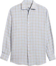 Peter Millar Milo Check Linen Button-Up Shirt