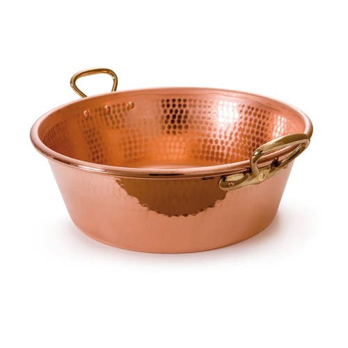 Mauviel M'passion 17.4 Qt. Hammered Jam Pan, Bronze Handle In Brown