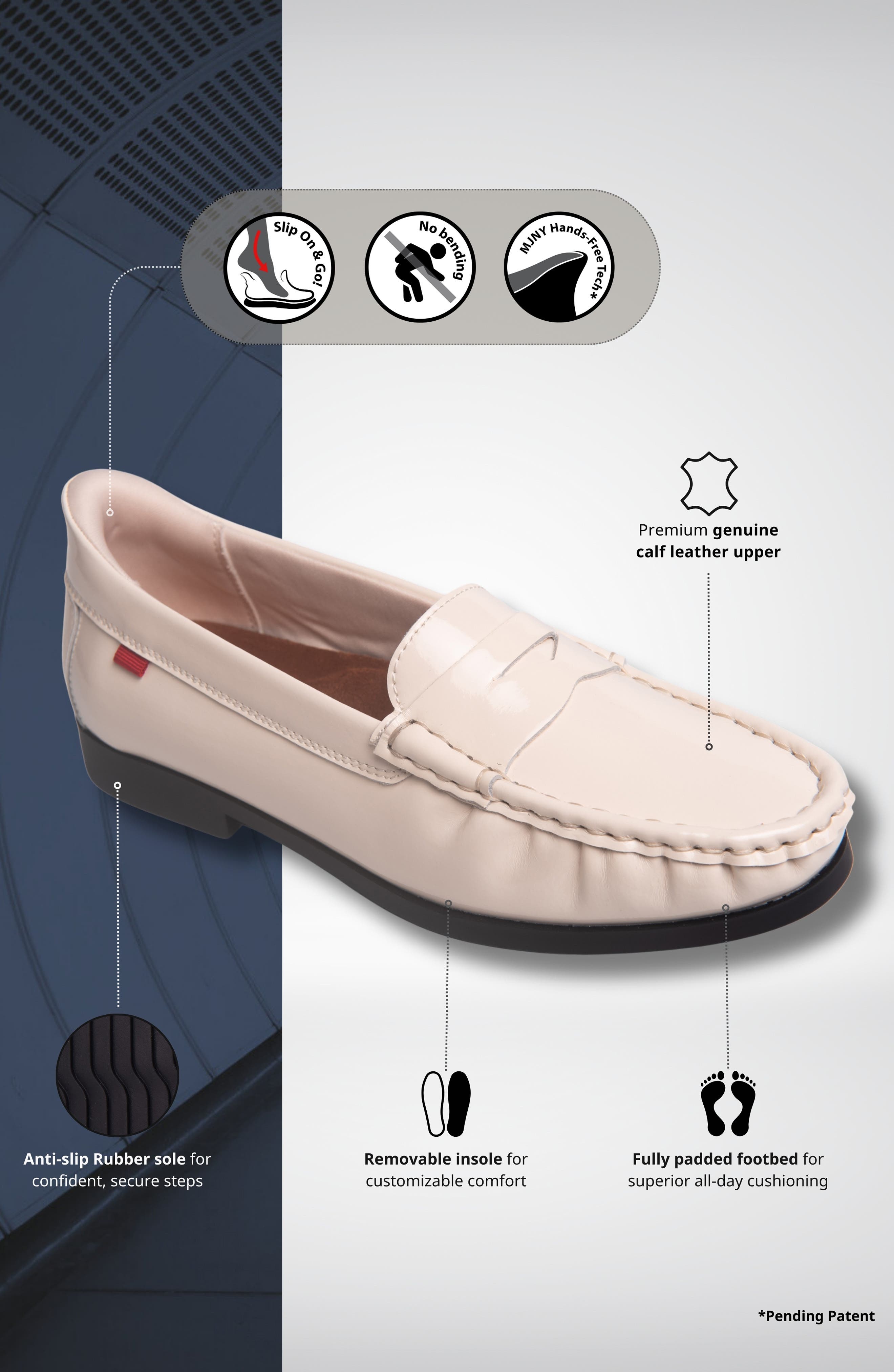Newbury Street Loafer, Alternate, color, NUDE PATENT LEATHER