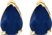Haus of Brilliance 14K Gold 6x4MM Pear Shaped Gemstone Solitaire Stud Earrings