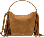 SANDRO TANGOSO fringed suede bucket bag