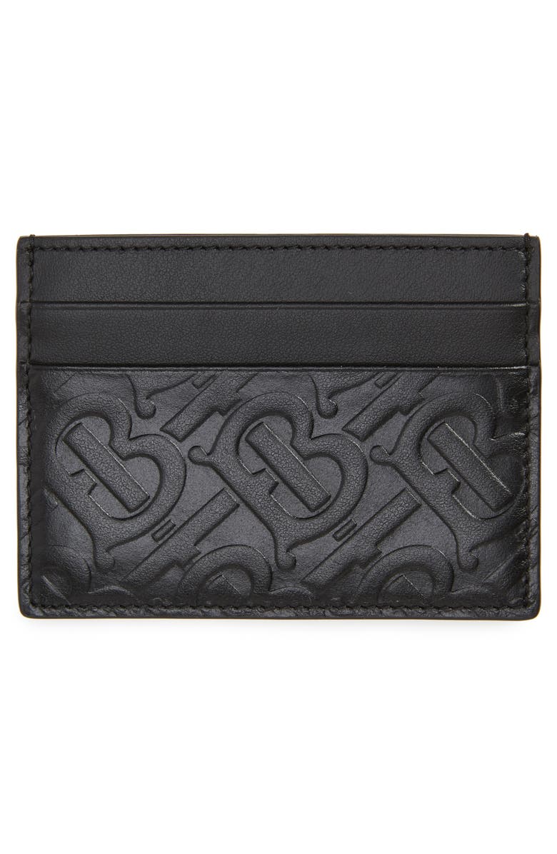 Burberry Sandon TB Monogram Leather Card Case, Alternate, color,