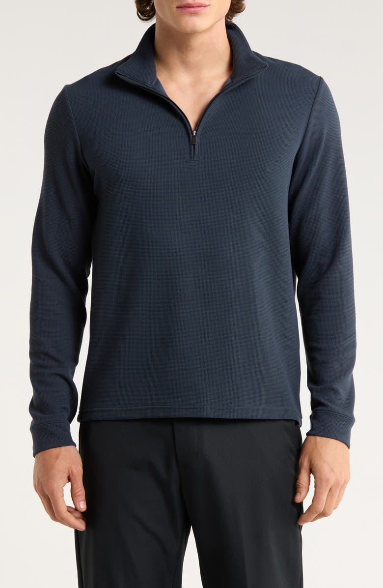 Free Fly Waffle Quarter Zip Pullover, Main, color, Deep Navy