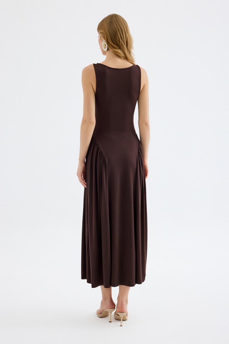 Elaris Sleeveless Stretch Maxi Dress, Alternate, color, Brown