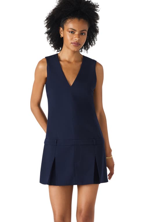 Steve Madden Henley Box Pleat Minidress In Blue