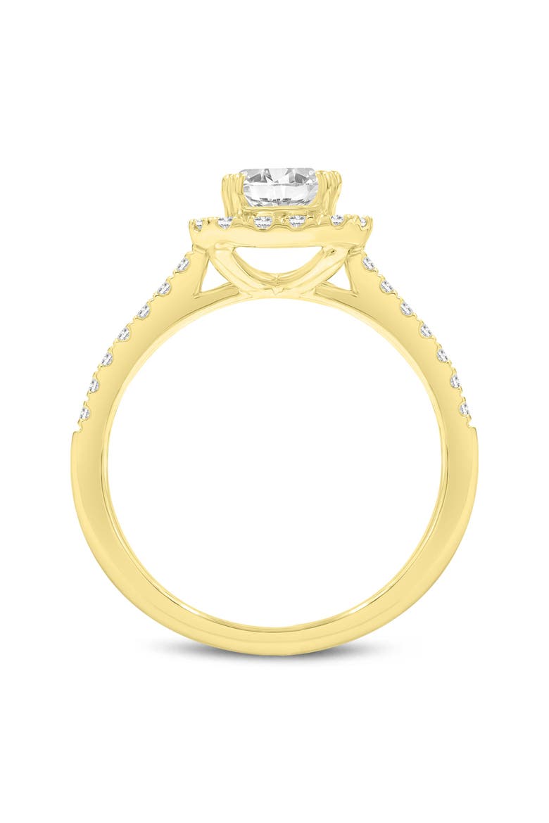Valora 14K Yellow Gold Emerald Cut Lab Grown Diamond Halo Engagement Ring - 1.96 ctw, Alternate, color, 14K Yellow Gold