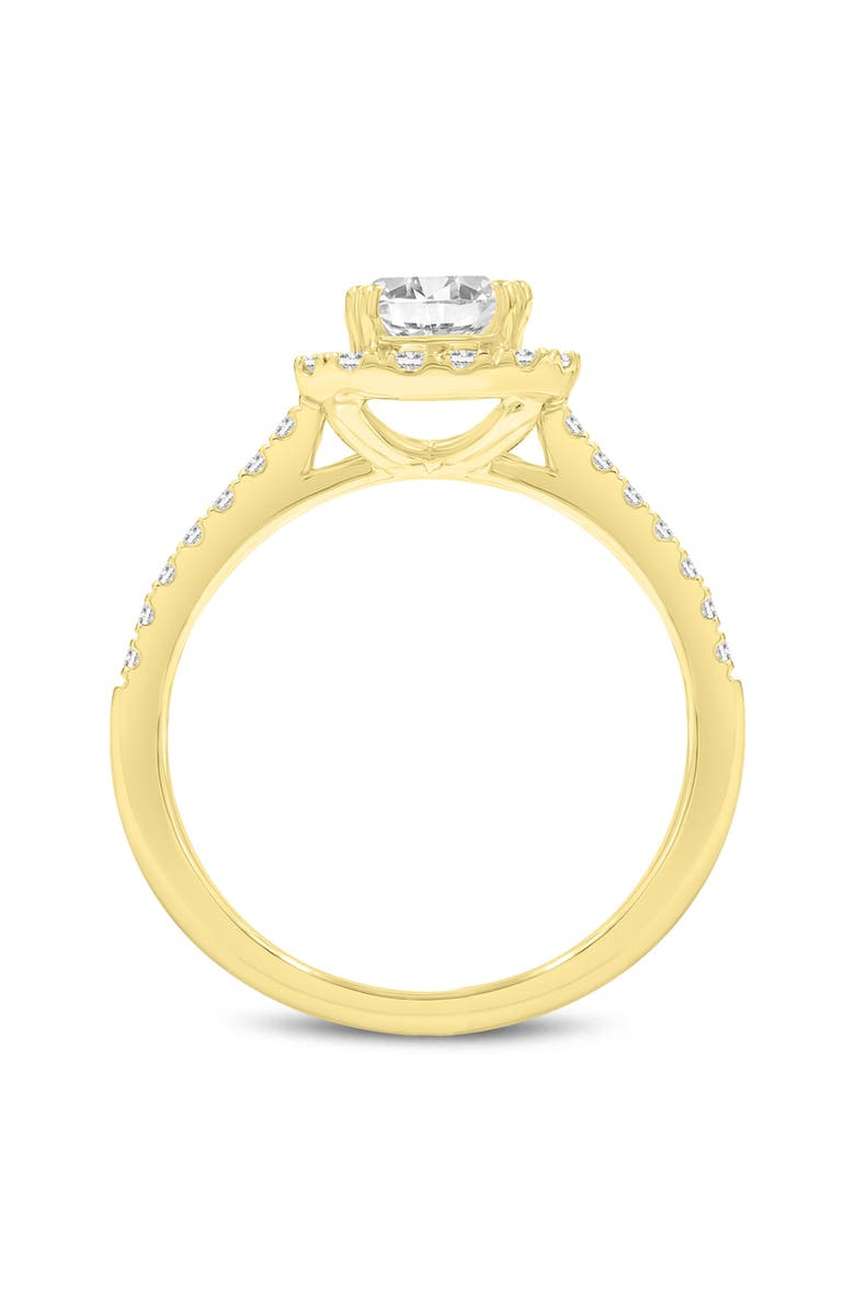 LuvMyJewelry Valora 14K Yellow Gold Emerald Cut Lab Grown Diamond Halo Engagement Ring - 1.96 ctw, Alternate, color, 14K Yellow Gold