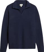 Open Edit Johnny Collar Polo Sweater