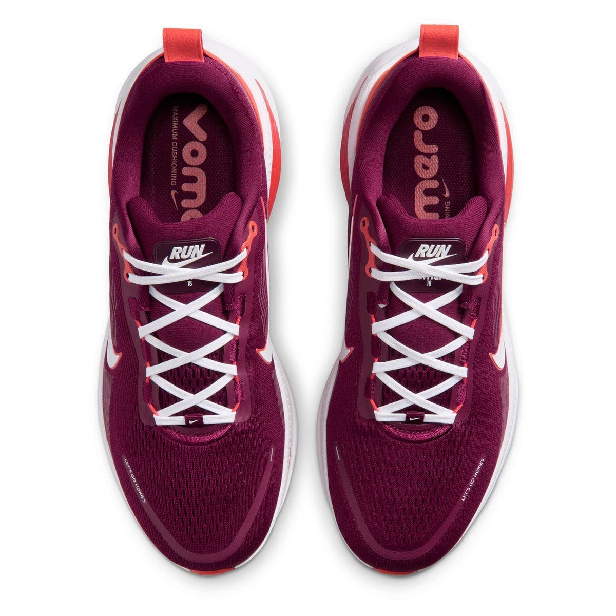 Men's Nike Virginia Tech Hokies Vomero 18 Running Shoes, Alternate, color, Maroon