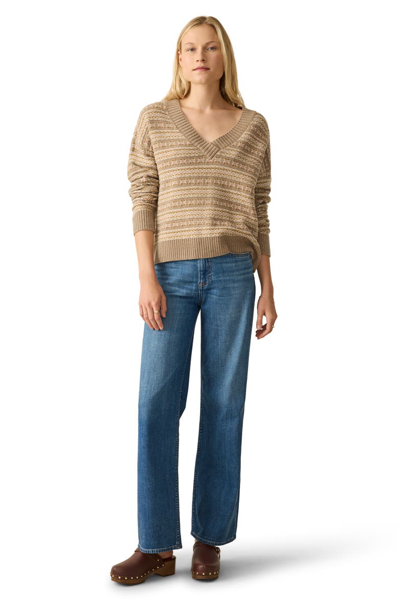 Faherty Highland Fair Isle Merino Wool Blend Sweater, Alternate, color, Sugar Cookie Fairisle