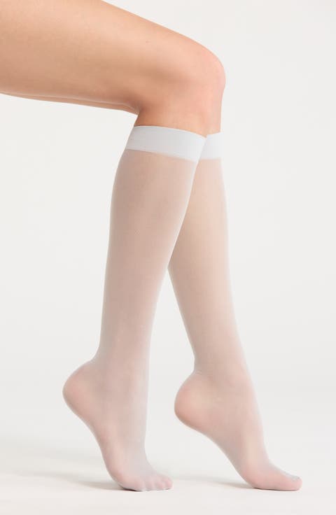 Semisheer Back Seam Knee High Socks
