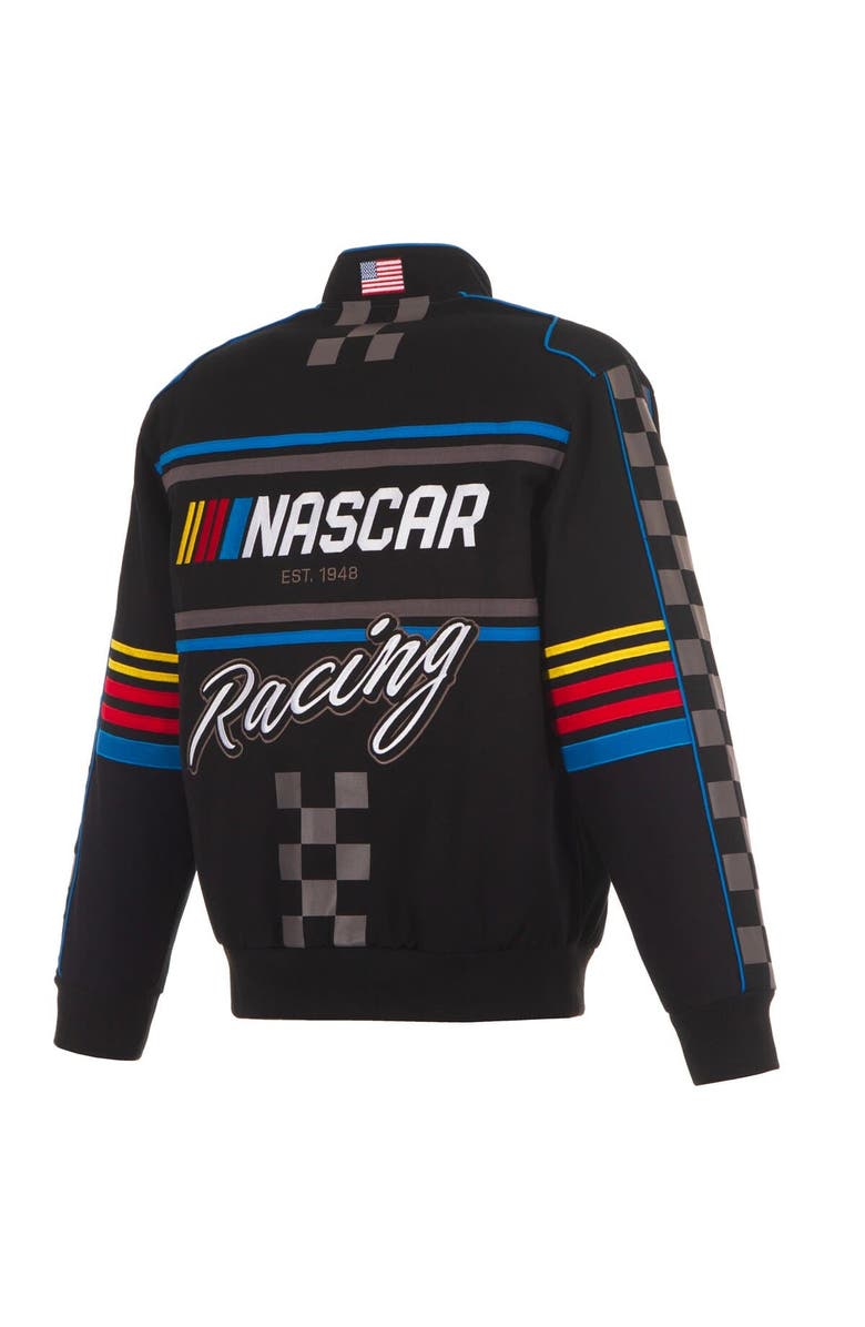 JH DESIGN Men's JH Design Black NASCAR  Full-Snap Twill Uniform Jacket, Alternate, color, Black