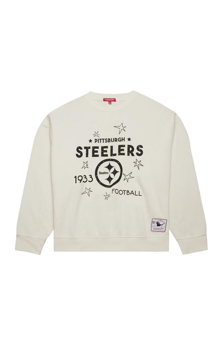 Mitchell & Ness Women's Mitchell & Ness Cream Pittsburgh Steelers Plus Size Shooting Star Sweatshirt, Alternate, color, Cream