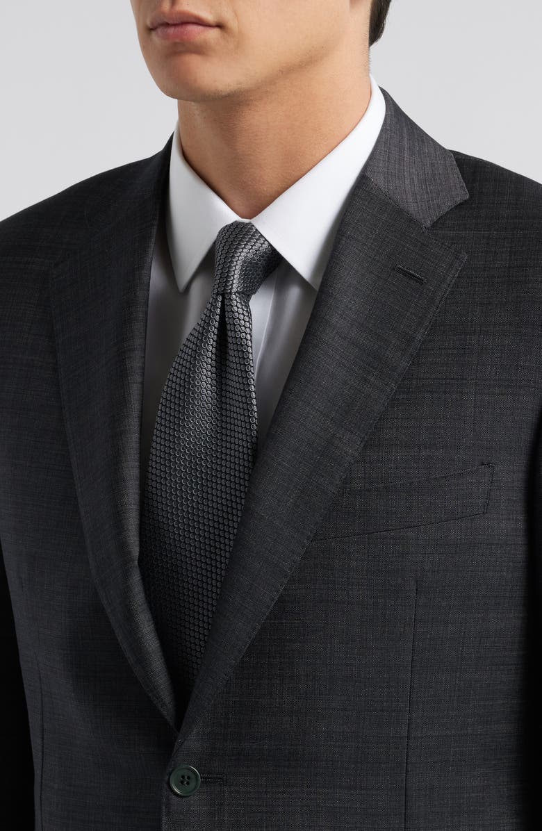 Canali Siena Regular Fit Dark Grey Slub Wool Suit, Alternate, color, Charcoal
