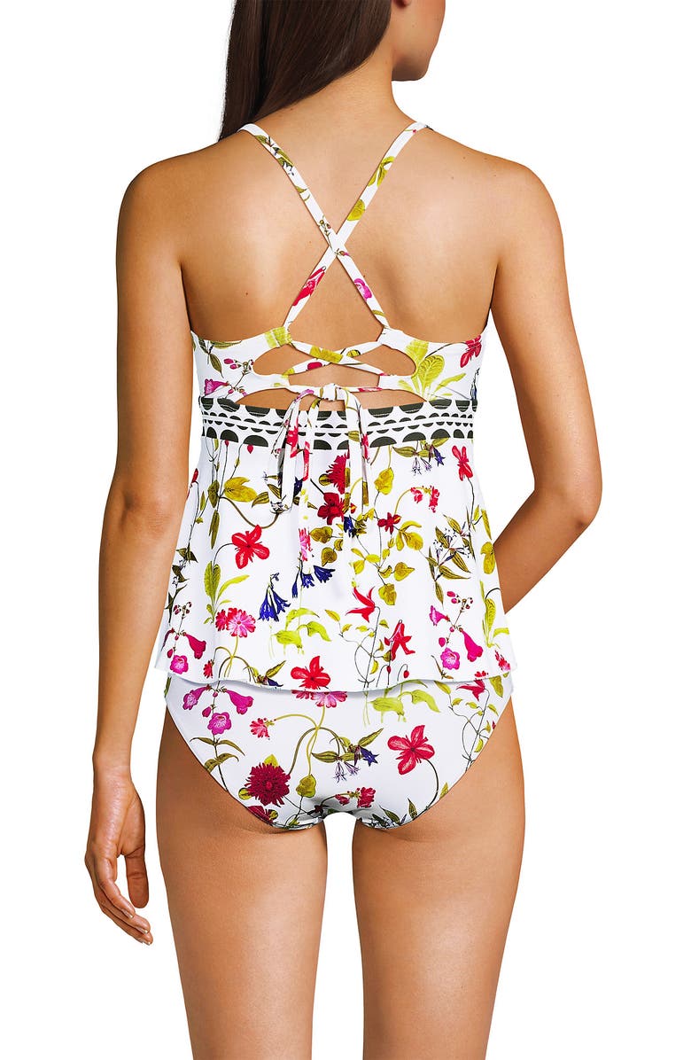 Lands' End Lace-up Flutter Tankini Swimsuit Top, Alternate, color, 