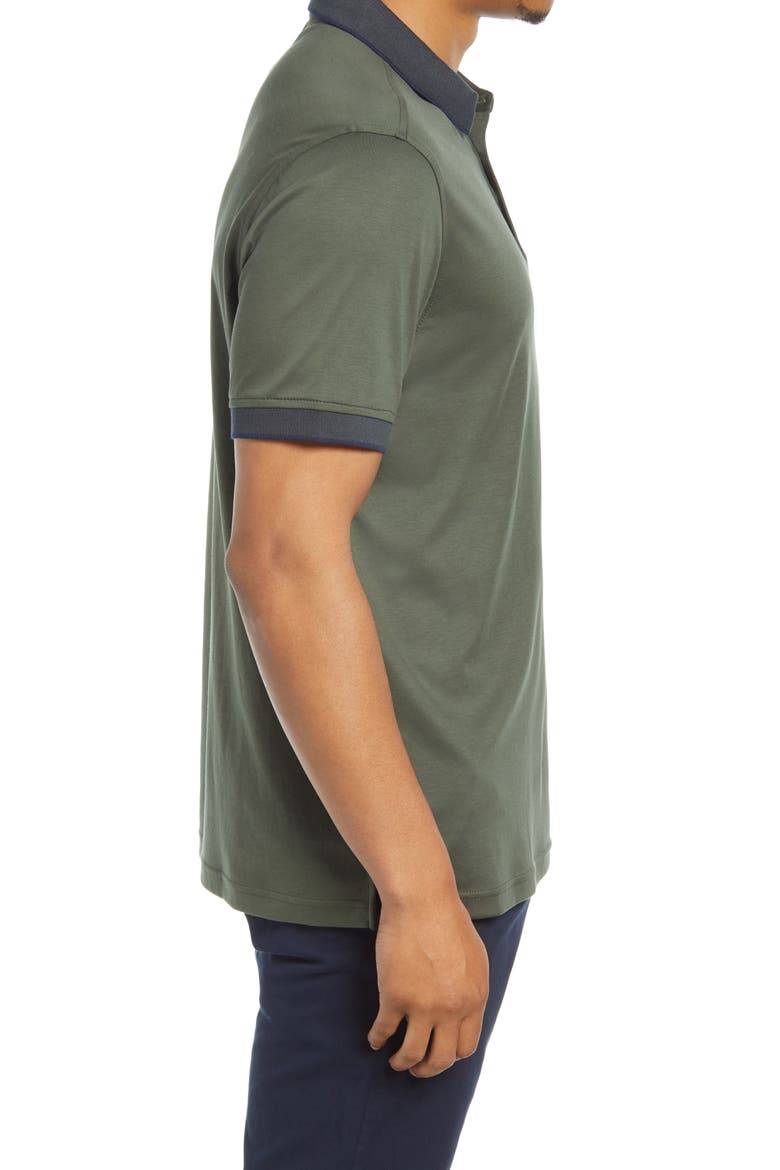 Short Sleeve Tipped Polo, Alternate, color, GREEN IVY