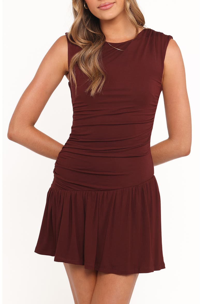 Troyan Drop Waist Minidress, Alternate, color, CHOCOLATE BROWN