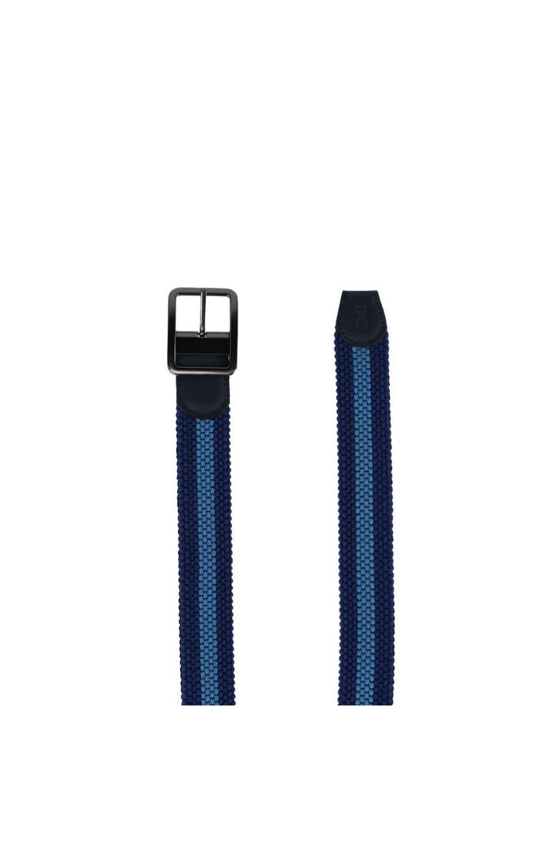 Trafalgar Arturo Black and Blue Striped Reversible Braided Casual Golf Belt, Alternate, color, Black/Blue Stripes