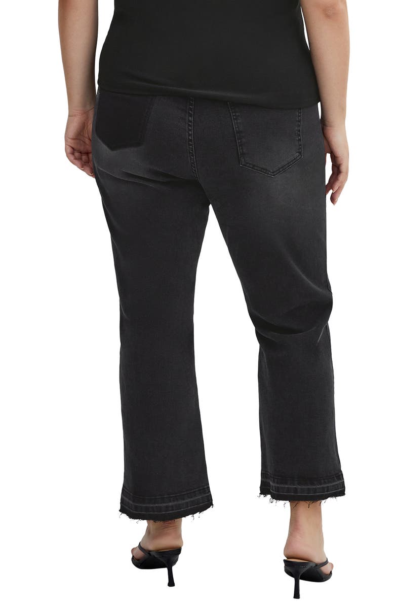 City Chic Paloma Kick Flare Jeans, Alternate, color, Black Wash