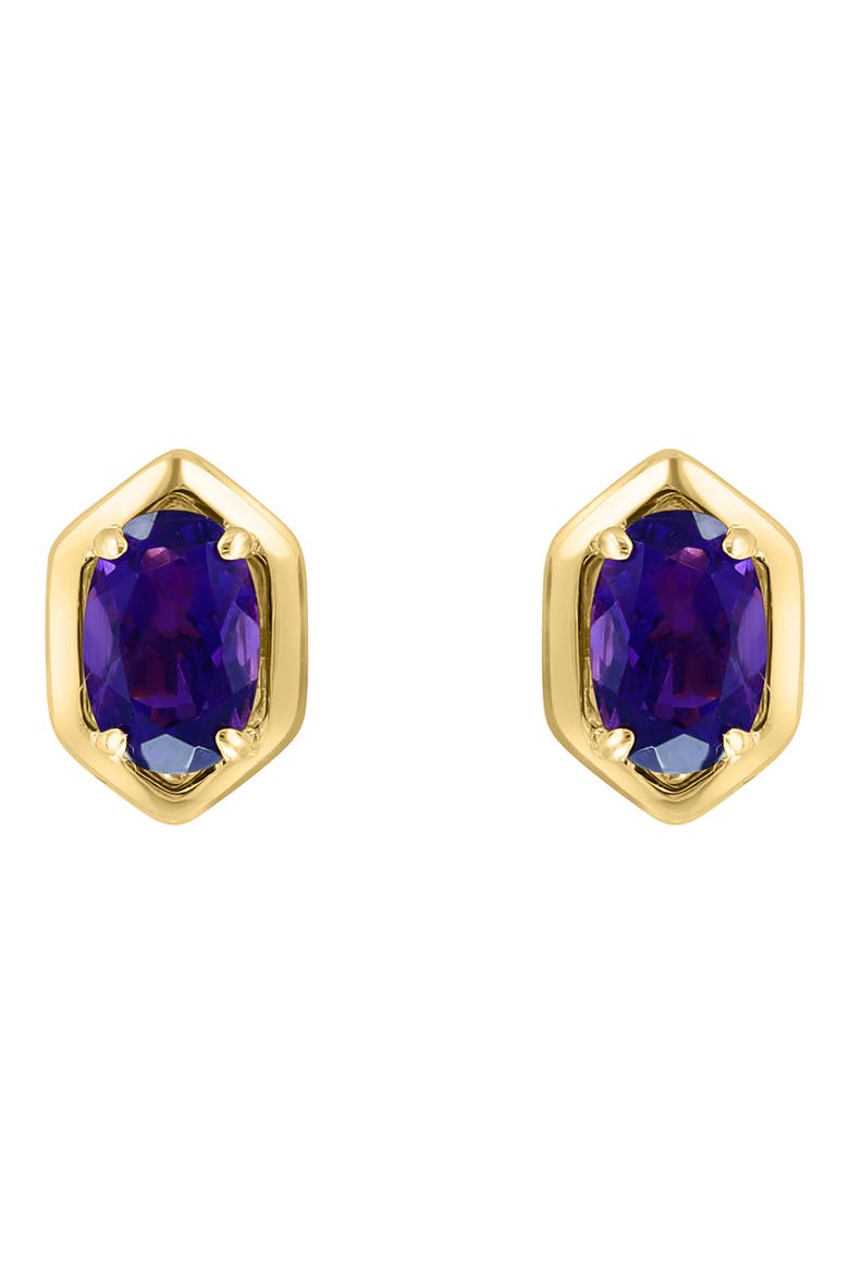 Oval Purple Amethyst Stud Earrings, Alternate, color, PURPLE