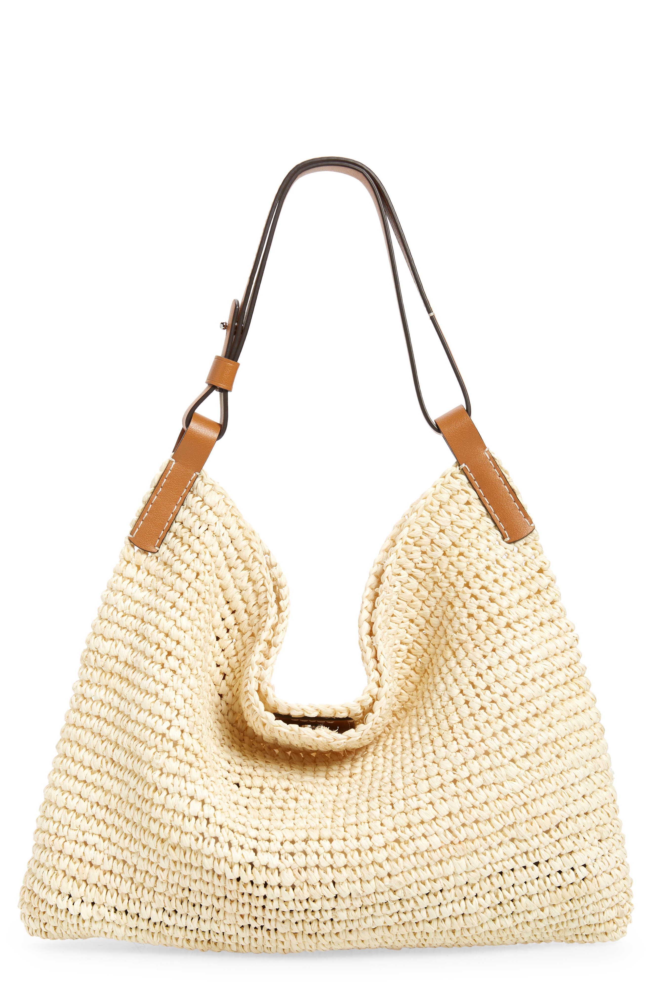 Proenza Schouler White Label Minetta Raffia Shoulder Bag, Main, color, 