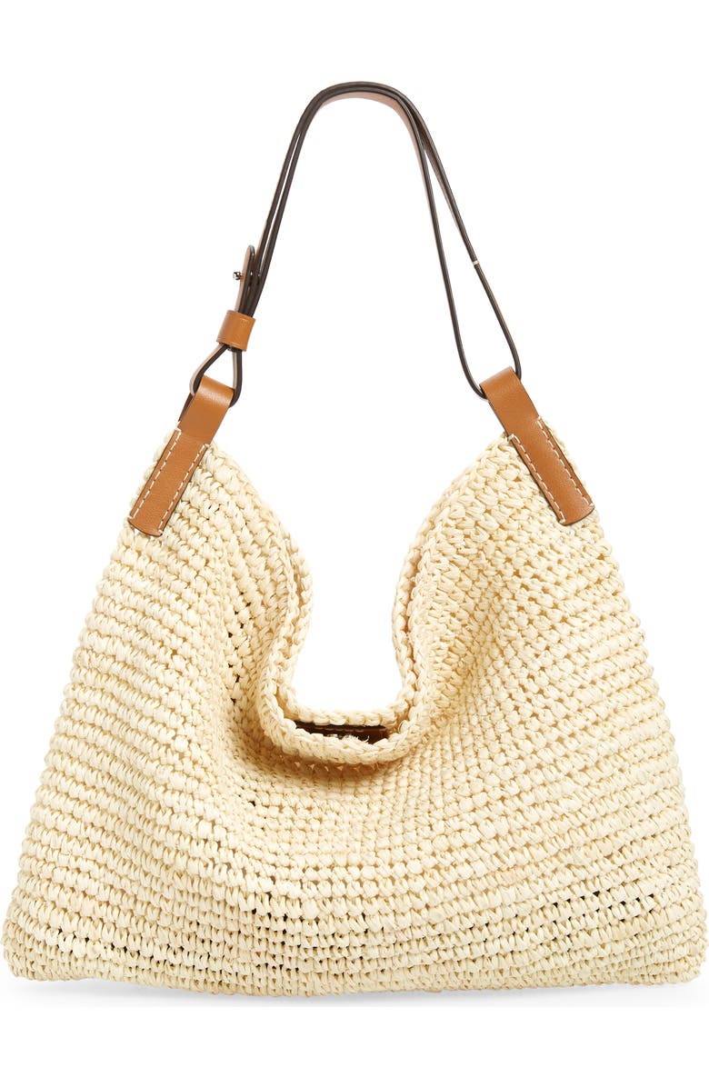 Proenza Schouler White Label Minetta Raffia Shoulder Bag, Main, color,