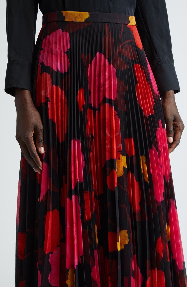 Erdem Floral Print Pleated Skirt, Alternate, color, 
