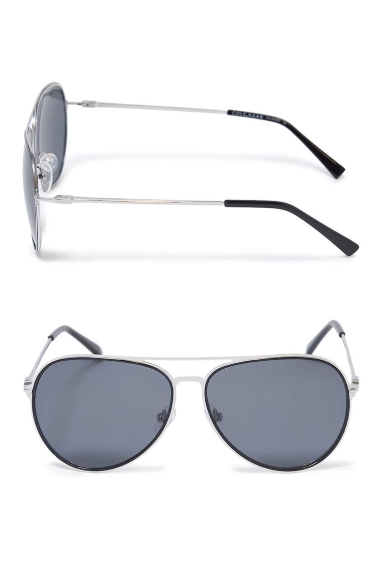Cole Haan 60mm Two-Tone Aviator Sunglasses, Alternate, color,