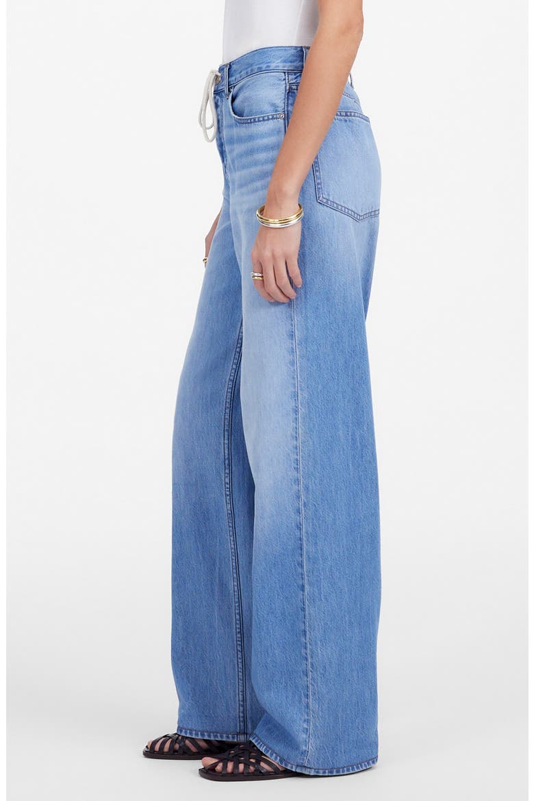 Airy Denim Drawstring Waist Low Slung Baggy Jeans, Alternate, color, HAMBLEY WASH